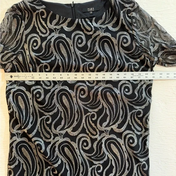 Alex Marie Dress black silver cocktail size 16 - Picture 9 of 11